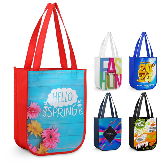 Small Laminated Curved Bottom Non-Woven Gift Bag(Ocean)