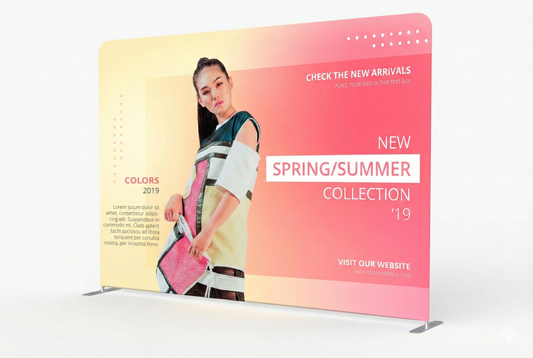 10ft Straight Tension Fabric Displays with Frame