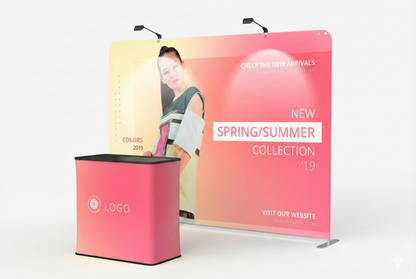 10ft Straight Tension Fabric Displays with Frame