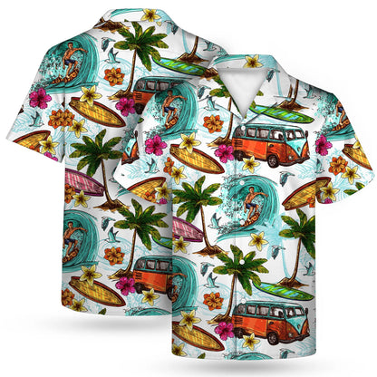Custom Full-Color Printed Camp Collar Shirt-UPF 50+
