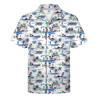 Custom Full-Color Printed Camp Collar Shirt-UPF 50+
