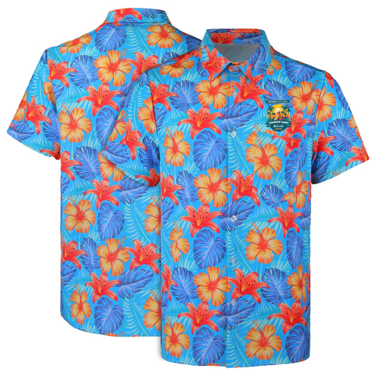 Custom Full-Color Printed Camp Collar Shirt W/ Pocket