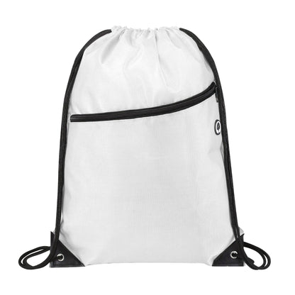 420D Heavy Duty Drawstring Backpack With Front Zipper
