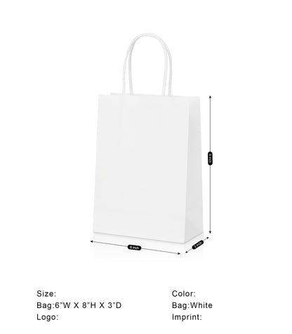 White Kraft Paper Shopper Tote Bag