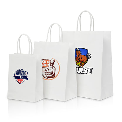 White Kraft Paper Shopper Tote Bag