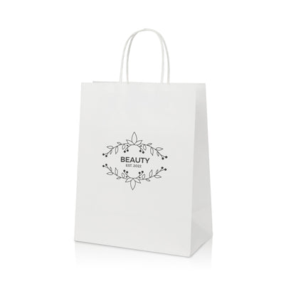 White Kraft Paper Shopper Tote Bag