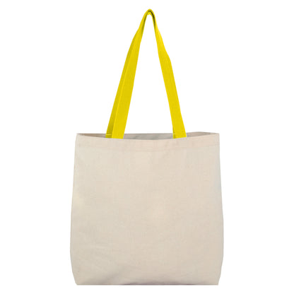 8 Oz Cotton Tote Bag With Contrast Color Web Handles