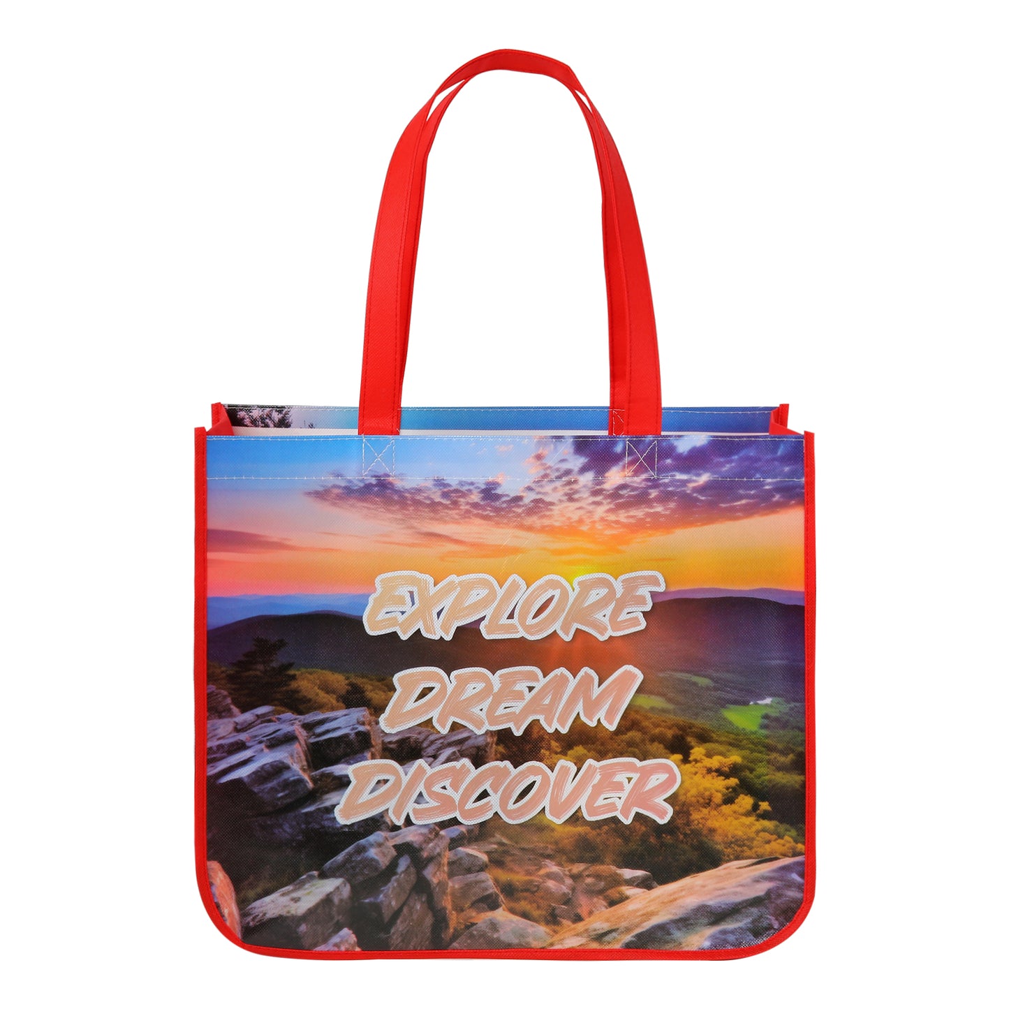 Extra Large Full Color Laminated Curved Bottom Tote Bag
