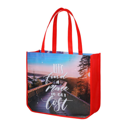 Extra Large Full Color Laminated Curved Bottom Tote Bag