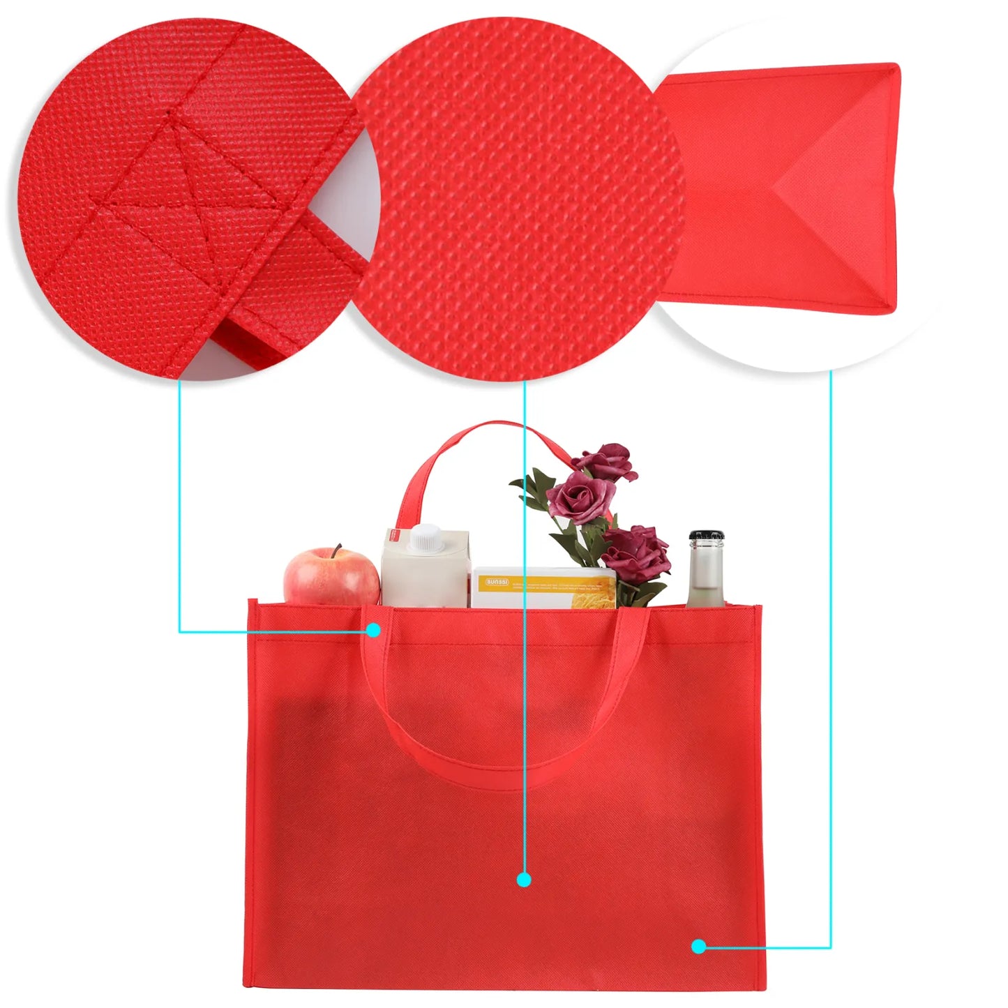 Non-Woven Shopping Tote Bag(16''X12''X6'')